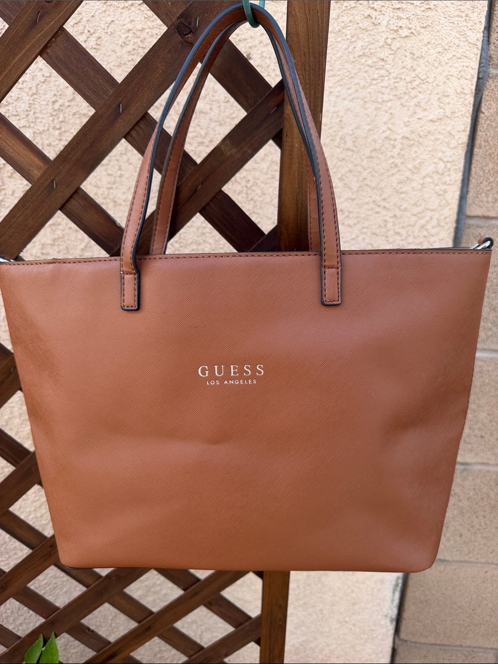 GUESS Los Angeles Brown Leather-Look Tote